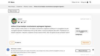 
                            2. Airbox 2.0 po każdym uruchomieniu wymagane ... - Nasz Orange