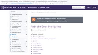 
                            8. Airbrake Error Monitoring | Heroku Dev Center