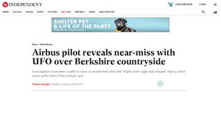 
                            9. Airbus pilot reveals near-miss with UFO over Berkshire countryside ...