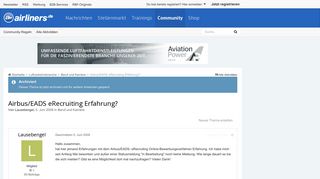 
                            9. Airbus/EADS eRecruiting Erfahrung? - Beruf und Karriere ...