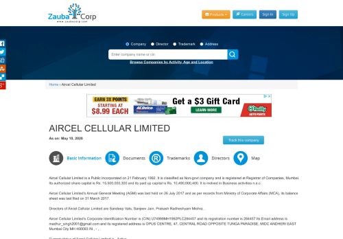 
                            13. AIRCEL CELLULAR LIMITED - Company, directors and contact details ...