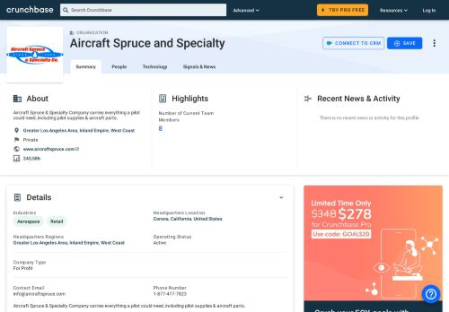 
                            12. Aircraft Spruce and Specialty | Crunchbase