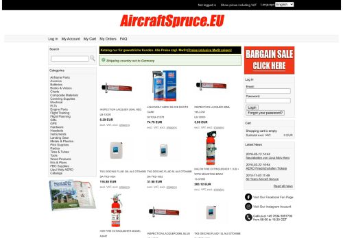 
                            7. Aircraft Spruce EU - 60,000 parts for aircraft and pilots