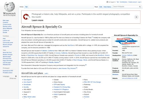 
                            6. Aircraft Spruce & Specialty Co - Wikipedia