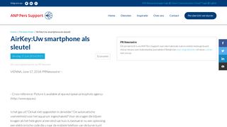 
                            12. AirKey:Uw smartphone als sleutel | ANP Pers Support | De kortste ...