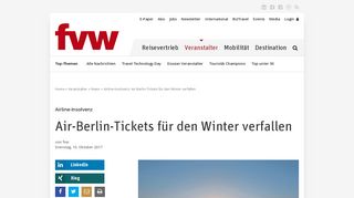 
                            4. Airline-Insolvenz: Air-Berlin-Tickets für den Winter verfallen - FVW.de