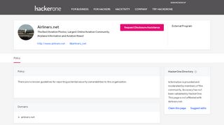 
                            13. Airliners.net's Vulnerability Disclosure Policy - HackerOne
