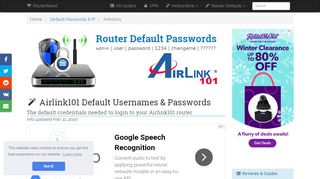 
                            7. Airlink101 Default Password, Login & IP List (updated August 2018 ...