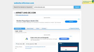 
                            2. airnet.ahs-de.com at WI. Login - airnet - Website Informer