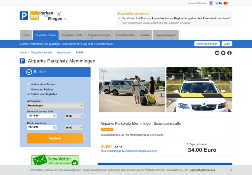 
                            8. Airparks Parkplatz Memmingen Spartipp - Parken und Fliegen