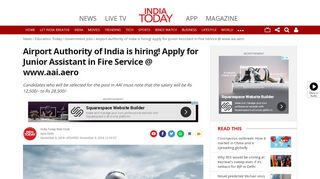 
                            4. Airport Authority of India is hiring! Apply for Junior Assistant in Fire ...