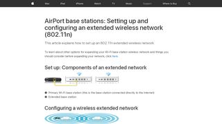 
                            4. AirPort base stations: Setting up and configuring an ... - Apple Support