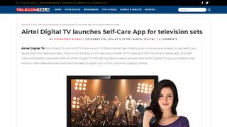 
                            9. Airtel Digital TV launches Self-Care App for television sets - ...