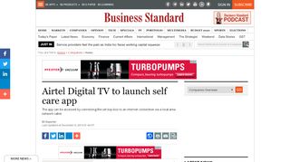 
                            7. Airtel Digital TV to launch self care app | Business Standard ...