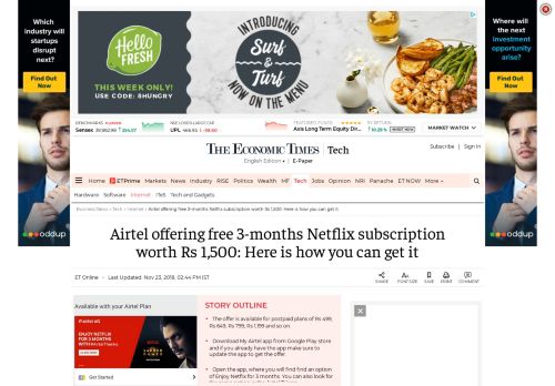 
                            13. Airtel Netflix Subscription offer: Airtel offering free 3-months Netflix ...