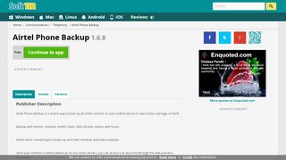 
                            2. Airtel Phone Backup 1.6.8 Free Download