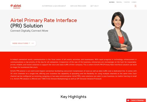 
                            1. Airtel PRI, Primary Rate Interface Services | Airtel