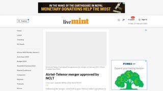 
                            13. Airtel-Telenor merger approved by NCLT - Livemint