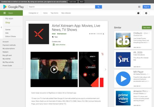 
                            6. Airtel TV: Movies, TV Shows, Live Aus v Ind, Kumbh - Google Play पर ...