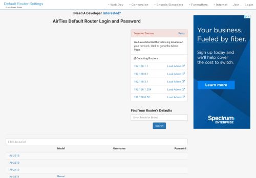 
                            6. AirTies Default Router Login and Password - Clean CSS