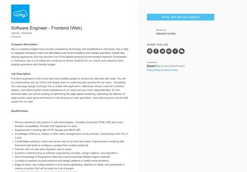 
                            11. Airy Rooms Software Engineer - Frontend (Web) | SmartRecruiters