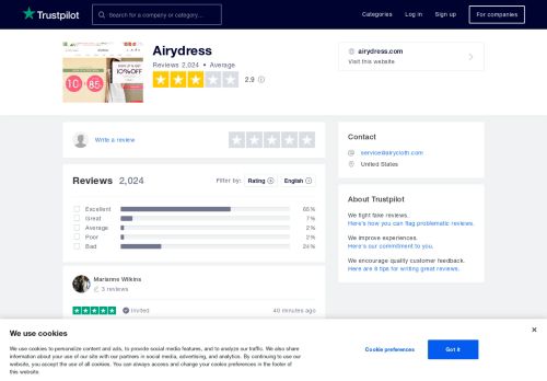 
                            4. Airydress Reviews | Read Customer Service Reviews of airydress.com