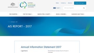 
                            12. AIS Report - 2017 | Australian Charities and Not-for-profits Commission