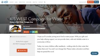 
                            7. AIS WEST Campaign for Water - The Water Project