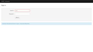 
                            8. AISC Intranet: Sign in