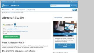 
                            3. Aiseesoft Studio | heise Download