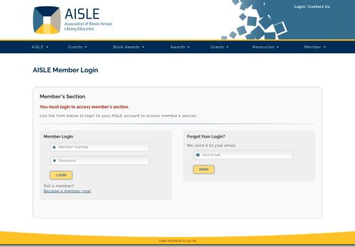 
                            6. AISLE - Member Login - Association of Illinois School Library Educators