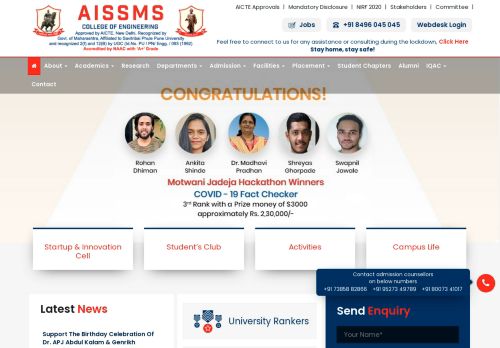 
                            5. AISSMS College of Engineering, Pune -