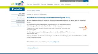 
                            12. aitiRaum - Auftakt zum Gründungswettbewerb start2grow 2010