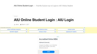 
                            6. AIU Login - AIU Online Student Login