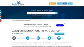 
                            13. AIZEN COMMUNICATIONS PRIVATE LIMITED - Company, directors ...