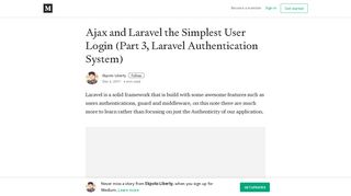 
                            3. Ajax and Laravel the Simplest User Login (Part 3, Laravel ... - Medium