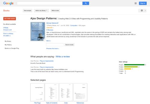 
                            4. Ajax Design Patterns: Creating Web 2.0 Sites with Programming and ...  - Google بکس کا نتیجہ