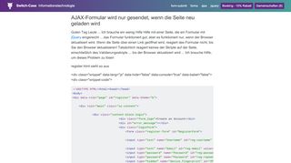 
                            2. AJAX-Formular wird nur gesendet, wenn die Seite neu geladen wird