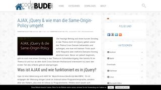 
                            1. AJAX, jQuery & wie man die Same-Origin-Policy umgeht | code-bude.net