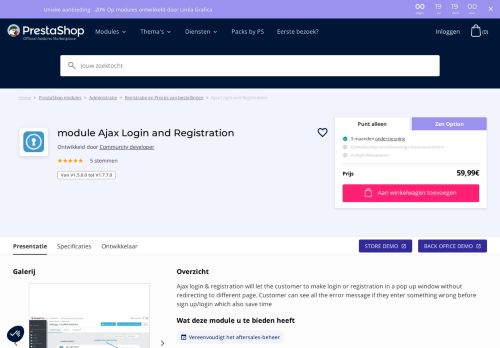 
                            12. Ajax Login and Registration - PrestaShop Addons