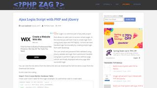 
                            6. Ajax Login Script with PHP and jQuery - PHPZAG