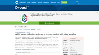 
                            11. AJAX should be loaded as library to prevent conflicts with other ...
