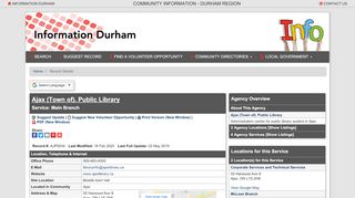 
                            6. Ajax (Town of). Public Library, Main Branch - Information Durham