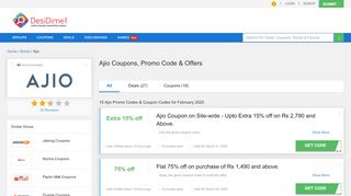 
                            8. Ajio Coupons, Promo code, Offers & Deals - UPTO 81% OFF ...