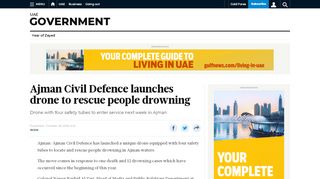 
                            10. Ajman Civil Defence launches drone to rescue people drowning