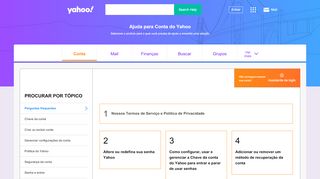 
                            9. Ajuda para Conta do Yahoo