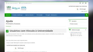 
                            8. Ajuda: Primeiro Acesso - AVA UEA