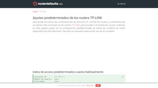 
                            7. Ajustes predeterminados de los routers TP-LINK - routerdefaults.org