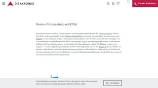 
                            13. Akademie Lexikon - Kosten-Nutzen-Analyse (KNA)