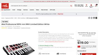 
                            12. Akai Professional MPK mini MKII Limited Edition White | Guitar Center